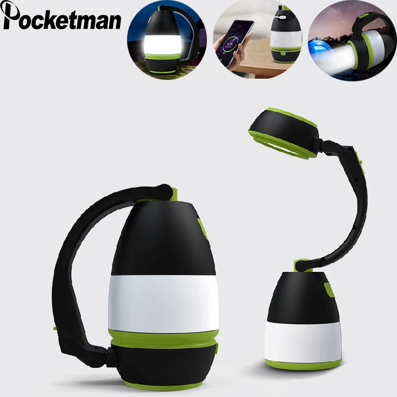 

Светодиодный фонарь 3 в 1 для кемпинга, со встроенным аккумулятором, с зарядкой от USB, настольная лампа, фонарик для улицы, дома