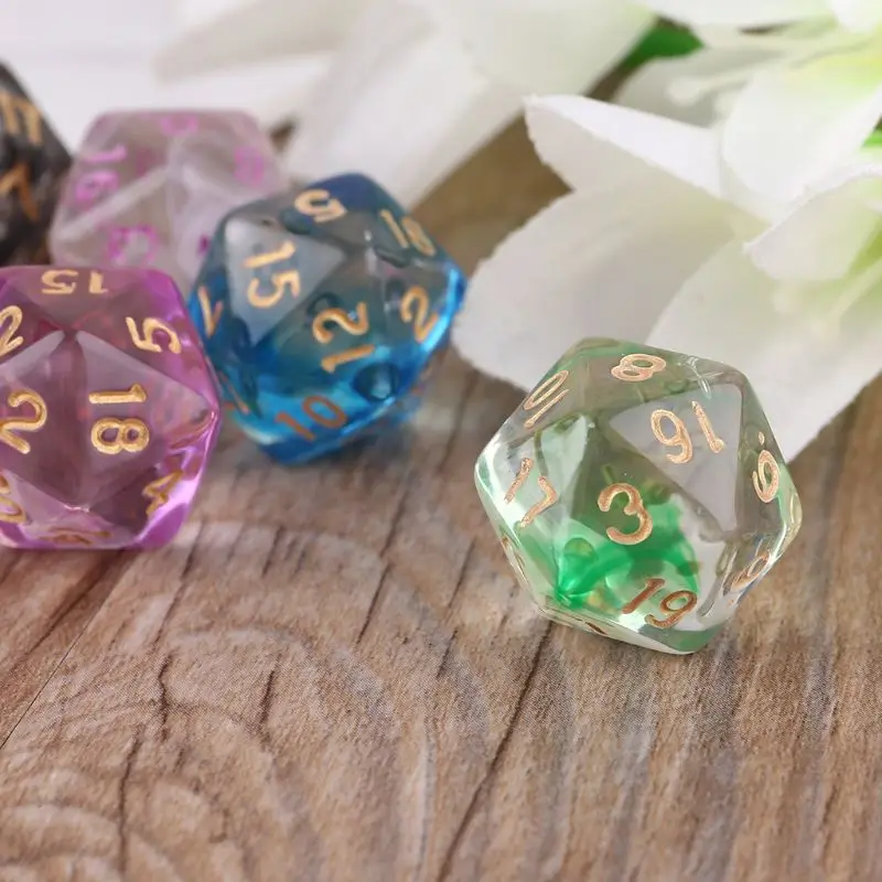 7 шт. D20 многогранные 20 сторонние циферблаты для костей Настольная доска ролевая