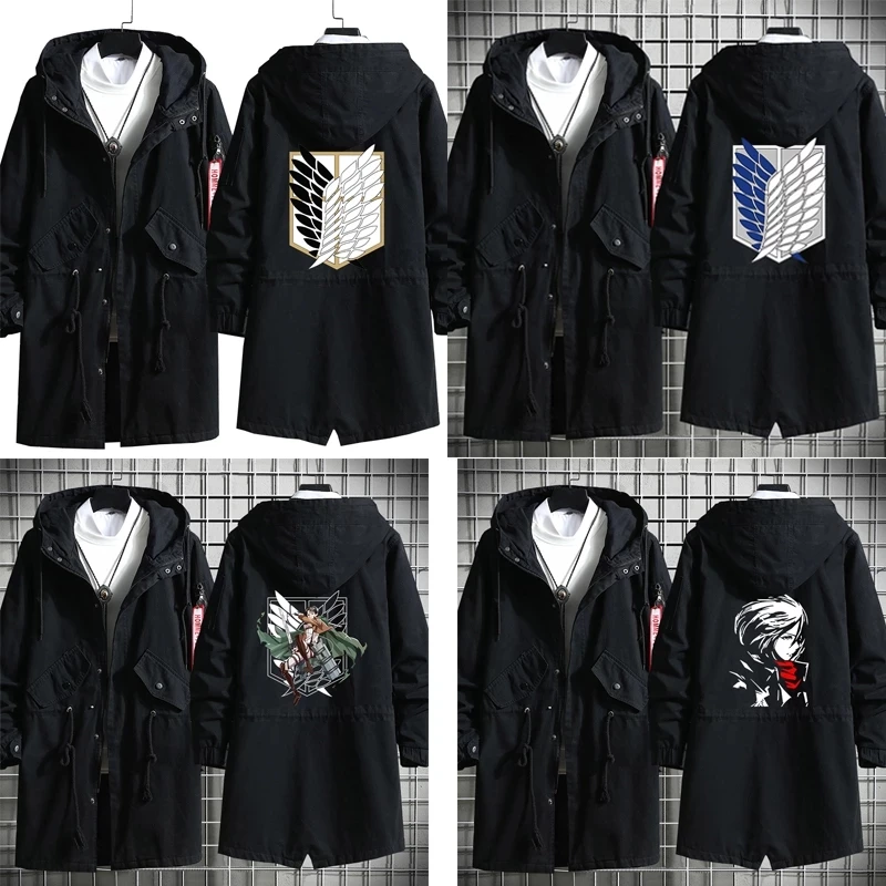 Толстовка с капюшоном из аниме атака на Титанов тренчкот для косплея разведчика