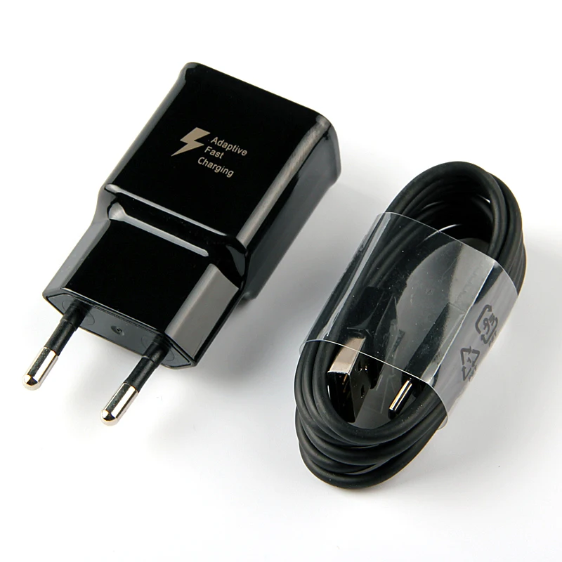 20 шт Адаптивная Быстрая Зарядка адаптер для путешествий настенное зарядное устройство для samsung Galaxy s9 S8 plus 9 v/1.67A и Usb type-C кабель с посылка