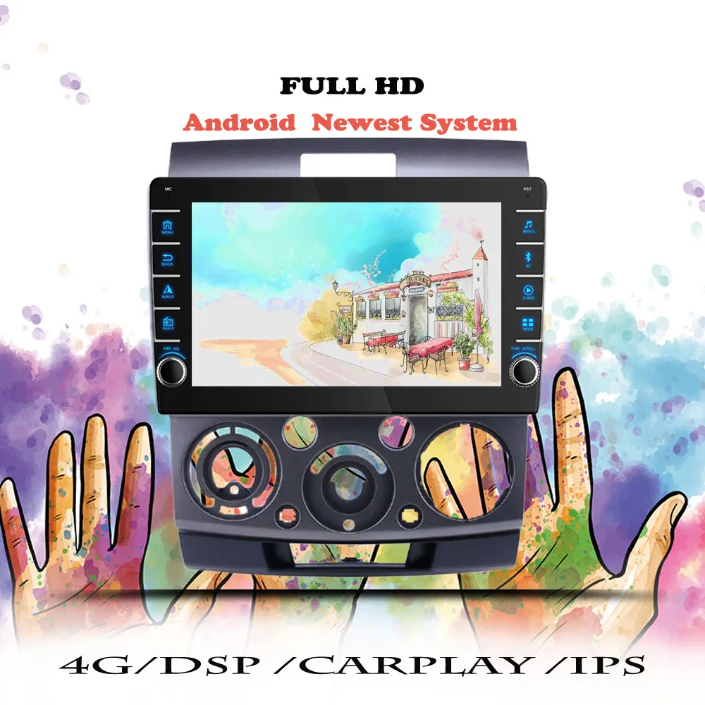 Мультимедийный плеер автомобиля Радио для Ford Ranger 2 Everest Mazda BT 50 J97M 2006 2009 2010 2011 Android DVD