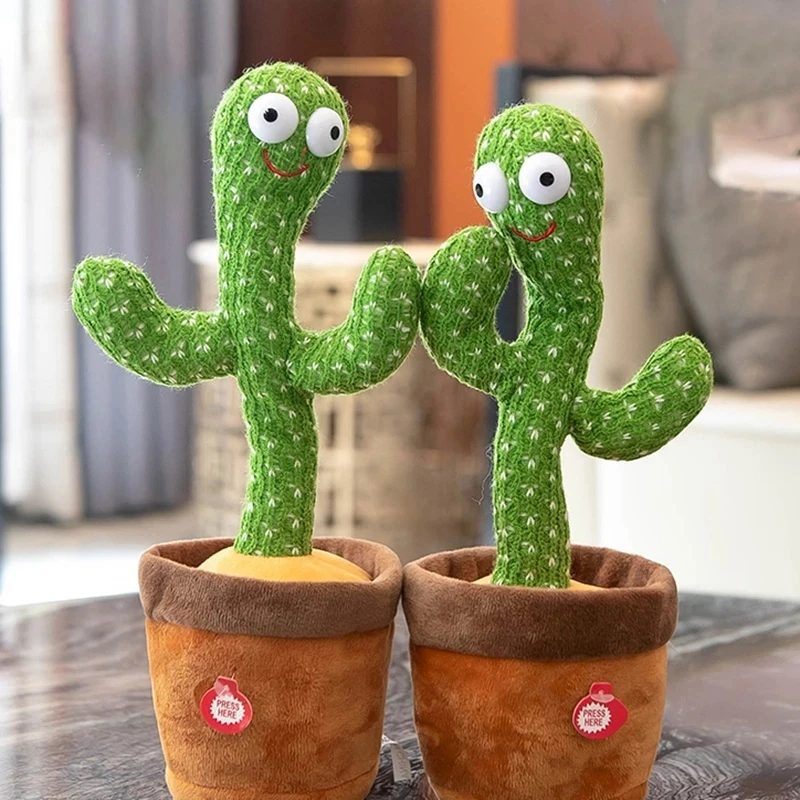 Dancing Cactus 120 Song Speaker Talking USB Charging Voice Repeat plush Cactu Dancer toy talk Plushie Stuffed toys for Baby Girl | Дом и сад