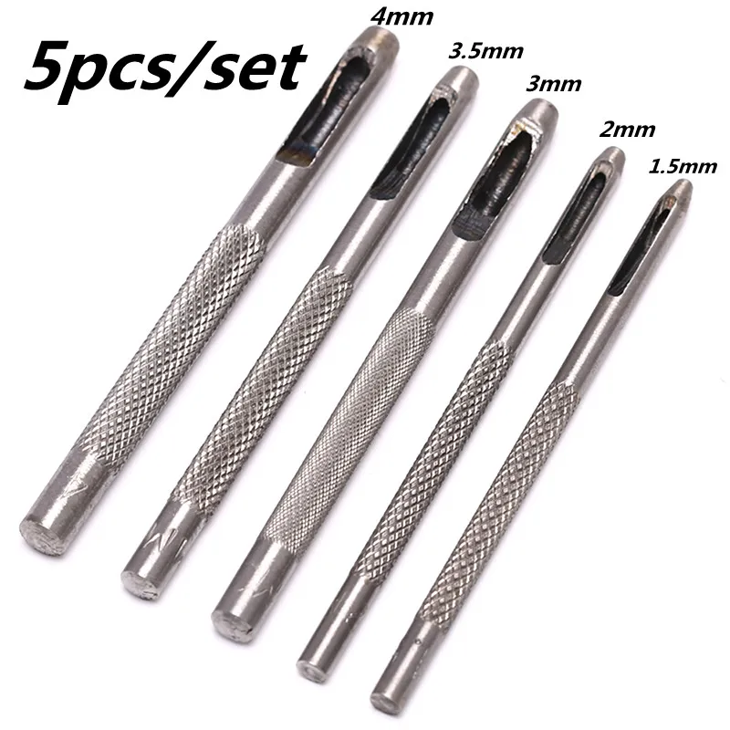 5 шт./лот Серебряный 1 мм 4 дырокол для кожи кожевенное ремесло набор дыроколов