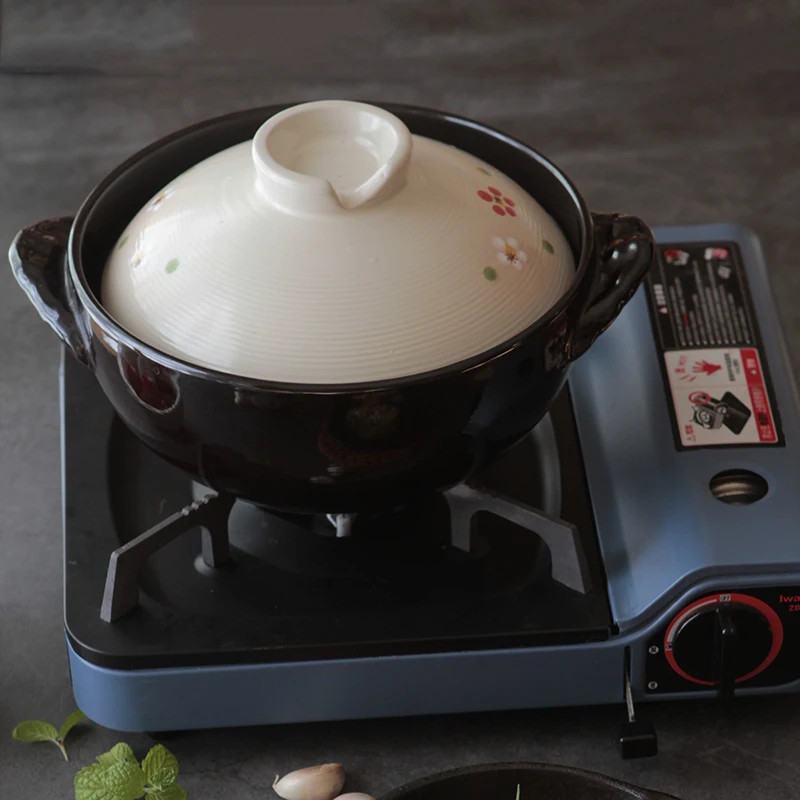 Жаростойкая простая ручная роспись керамика традиционная кастрюля глубокий суп