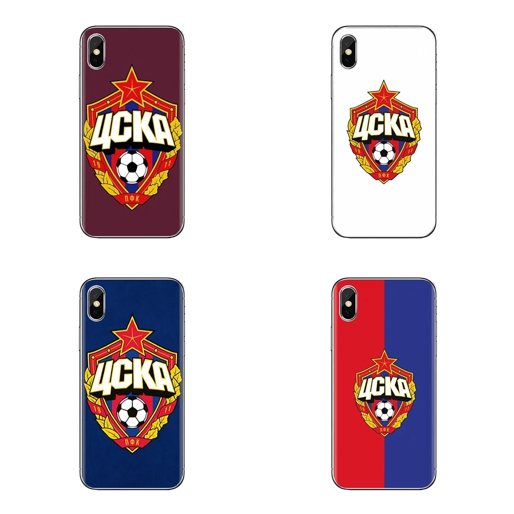 For iPhone XS Max XR X 4 4S 5 5S 5C SE 6 6S 7 8 Plus Samsung Galaxy J1 J3 J5 J7 A3 A5 cska moscow fc Transparent Soft Case Cover |
