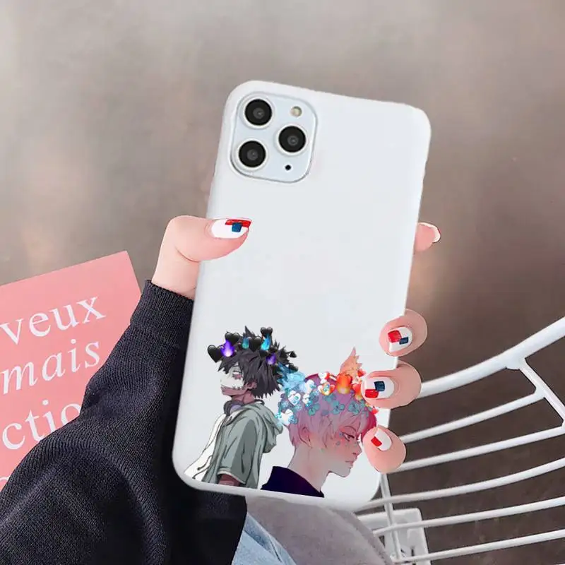

My hero academia Phone Case White Candy Color for iPhone 6 7 8 11 12 s mini pro X XS XR MAX Plus