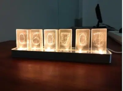 warm light Акриловая версия светящихся часов, монохромные часы, светодиодный светильник с ночным режимом, настольные часы, украшение для гостиной - Цвет: warm light
