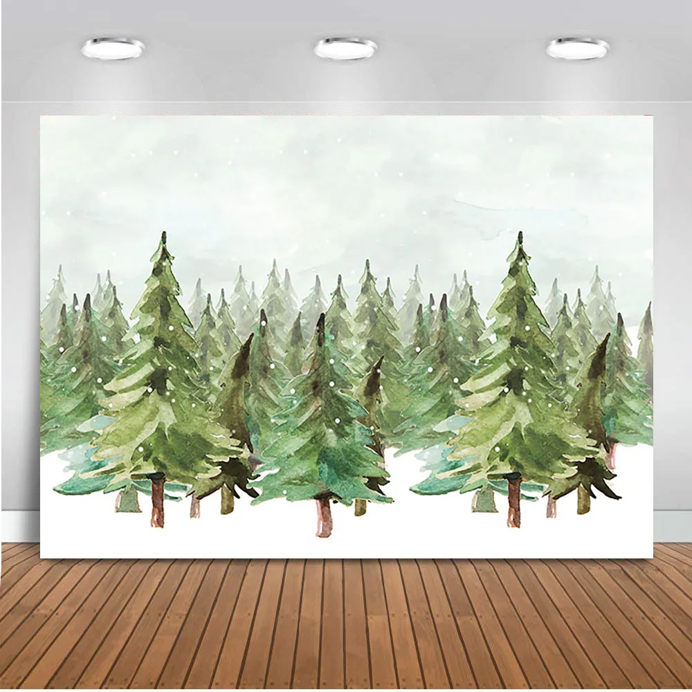 Рождественский фон для дома Зимнее небо Снежинка Рождественская елка декорация