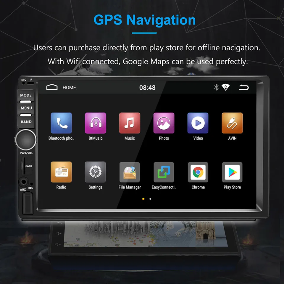 2din Android 9,0 Автомобильная стерео 2G ram 32G rom Авторадио gps навигация " 1024x600 зеркальная связь Bluetooth wifi RDS SWC OBD видео-выход