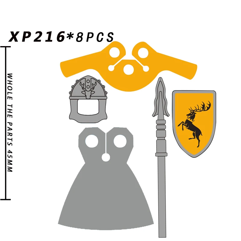 KT1029 средневековый рыцарь получил Баратеон щит Шлем Аксессуары archer lancer фигурки