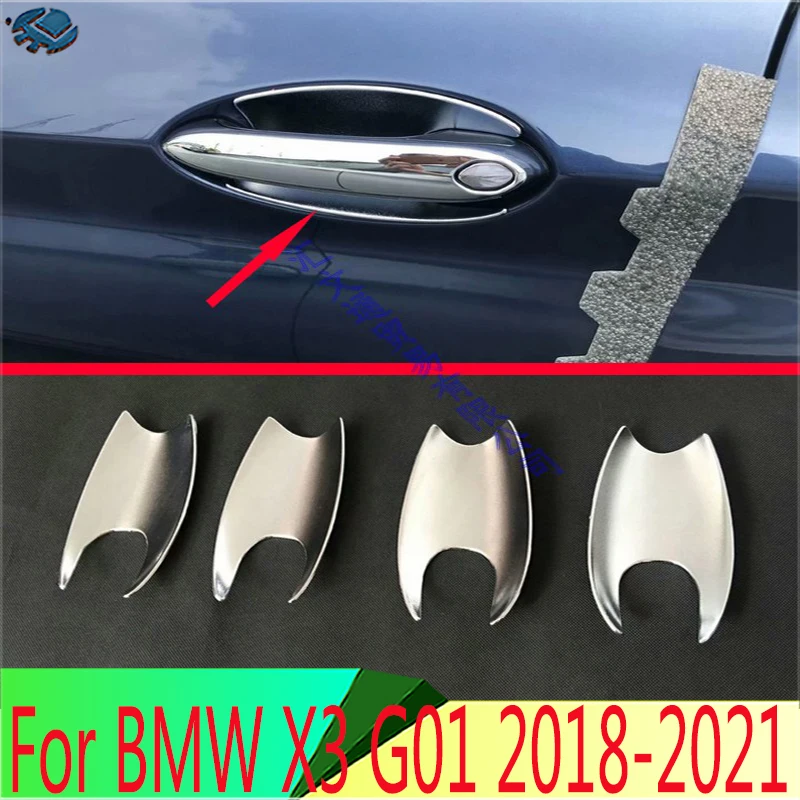 

For BMW X3 G01 2018 2019 2020 2021 2022 ABS Chrome Door Handle Bowl Cover Cup Cavity Trim Insert Catch Molding Garnish