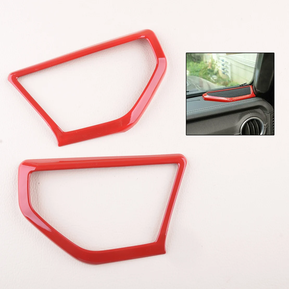 

2pcs Red ABS Car A-pillar Speaker Cover Trim Bezel Decoration fit for Jeep Wrangler JL JLU 2018 2019 2020