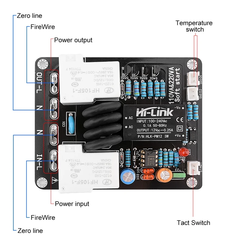 2000 Вт плата мягкого стартера высокой мощности 30 А двойной переключатель контроля