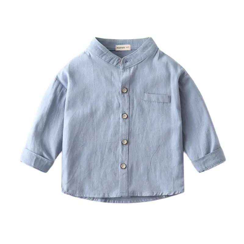 Рубашки для мальчиков весна и осень Новые повседневные хлопковые блузки Топы с