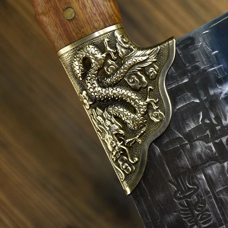 Longquan призрачный ручной работы Нож для чистки костей мяса нож двойного назначения