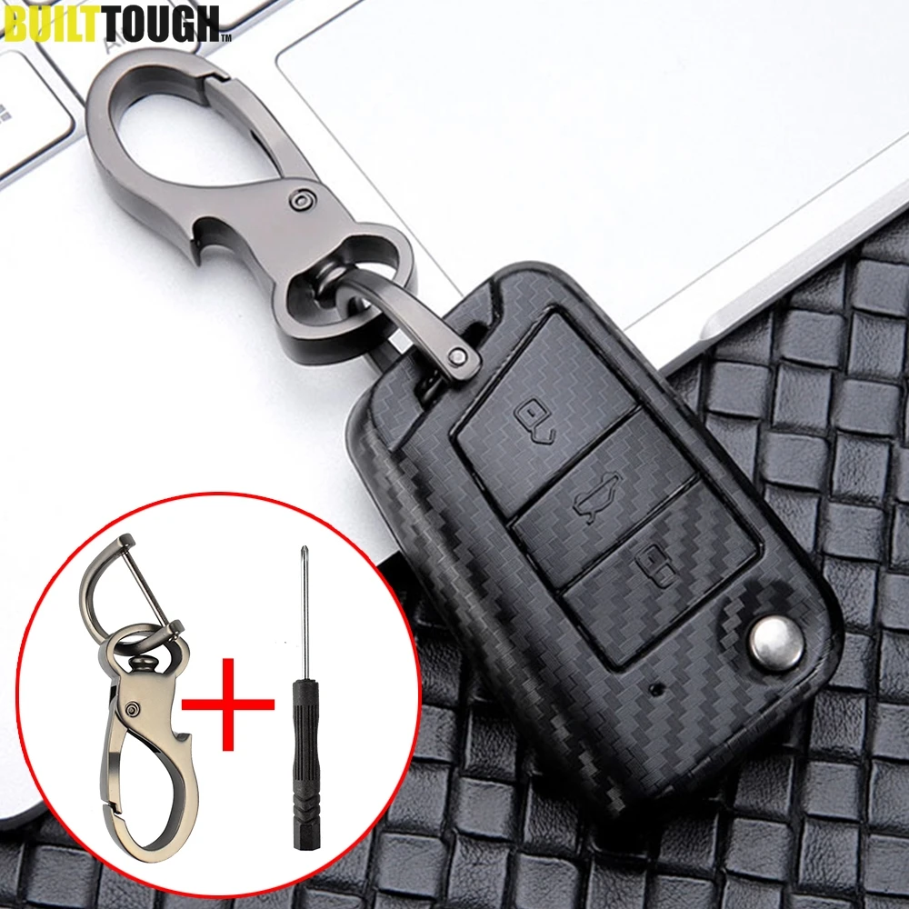 

Carbon Fiber Style Remote Key Fob Shell Case For VW Polo Golf 7 Tiguan For Skoda Fabia Kodiaq Karoq For SEAT Ateca Leon Ibiza