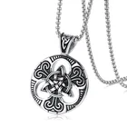 Кельтский Узел круглый кулон ожерелье для мужчин женщин винтажное повседневное ожерелье на свитер Ювелирные изделия Подарки