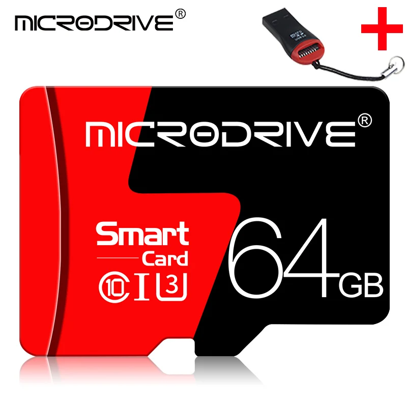 Карта памяти класса 10 8 ГБ 16 ГБ 32 ГБ micro sd карта 64 Гб 128 ГБ tarjeta microsd 32 Гб mini TF карта 4 Гб флэш-накопитель с бесплатным адаптером - Емкость: 64G and Card Reader
