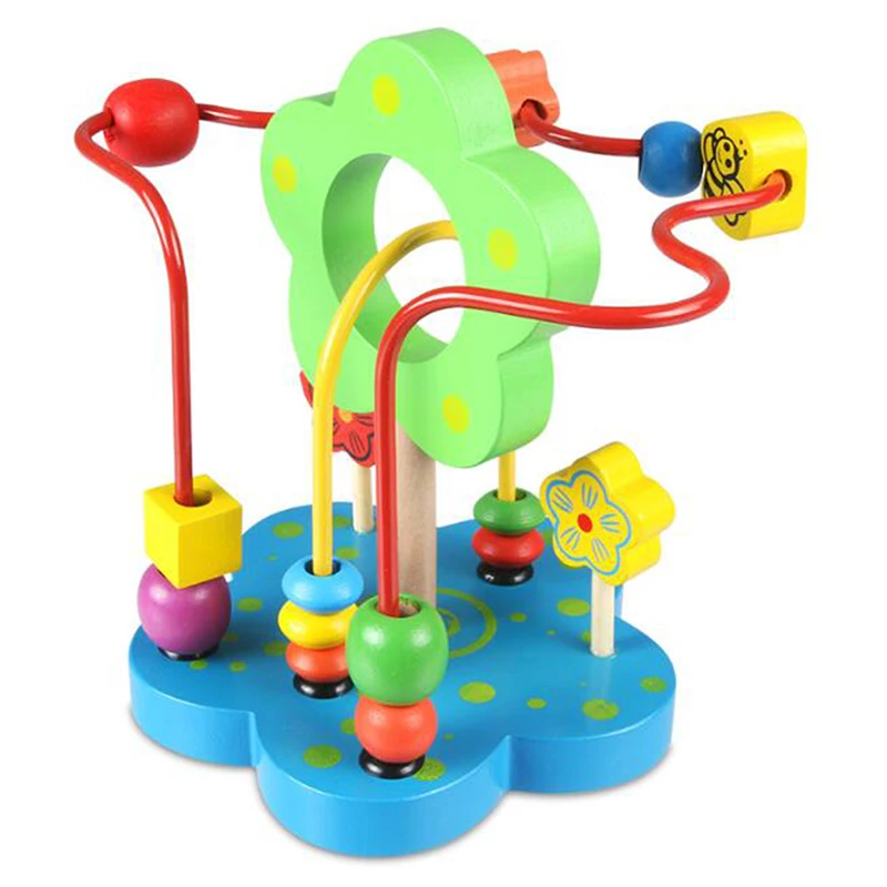 

Игрушка развивающая деревянная с бусинами и яблоками для детей