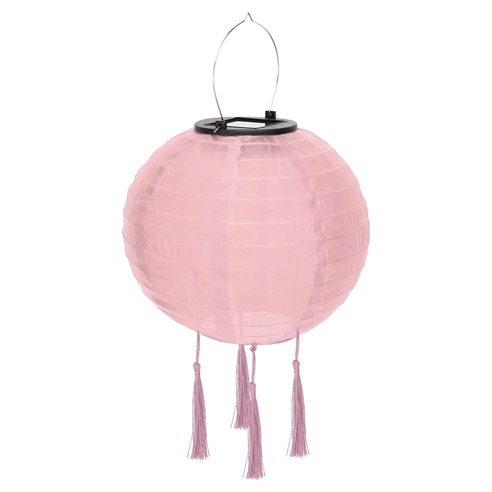 

Garden Camping Hanging LED Light 12inch LED Solar Lantern Solid Color Hanging Festival Tassel Lamp for Party Decor
