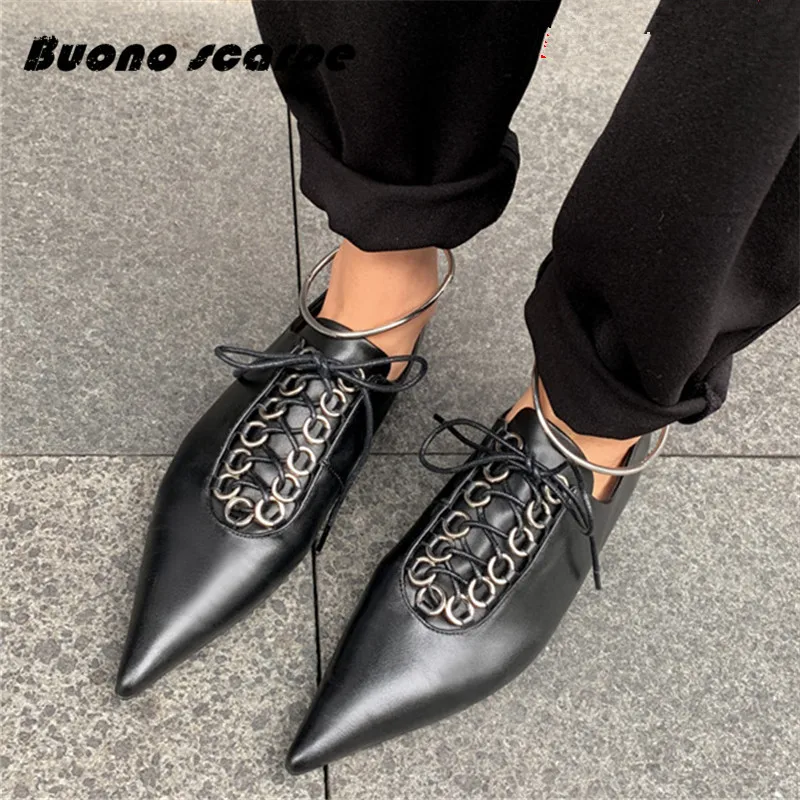 Buonoscarpe/Новинка 2020 года женские туфли из натуральной кожи на плоской подошве
