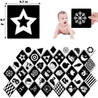 Детские игрушки Монтессори, черные и белые флэш-карты, высококонтрастная Визуальная стимуляция, обучающая флэш-карта, сенсорная игрушка для малышей