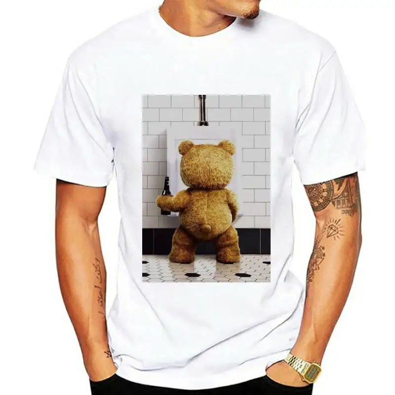 

Новая футболка Fire Man Ted Bear Подарочная идея для ванной, Повседневная футболка с принтом, мужские футболки