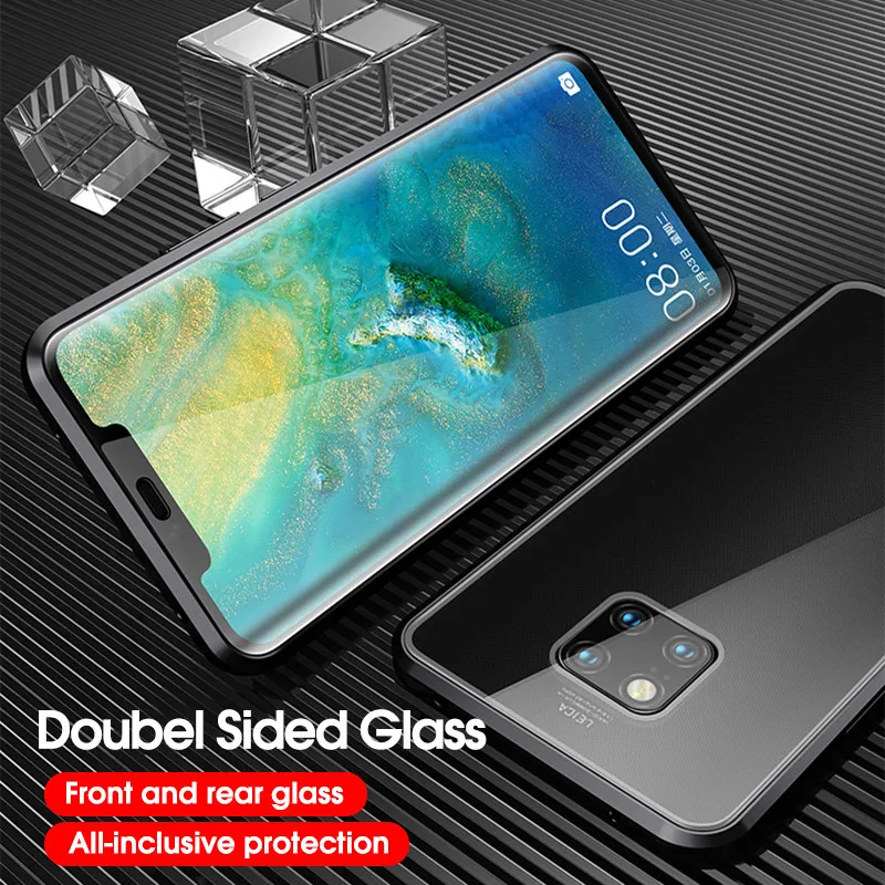 360 магнитный чехол на для huawei P20 lite Pro двойной передний задний Чехол из закаленного стекла для huawei P30 mate 20 Lite Pro прозрачный чехол на для Хуавей П20 П30 Мейт 20 Лайт про