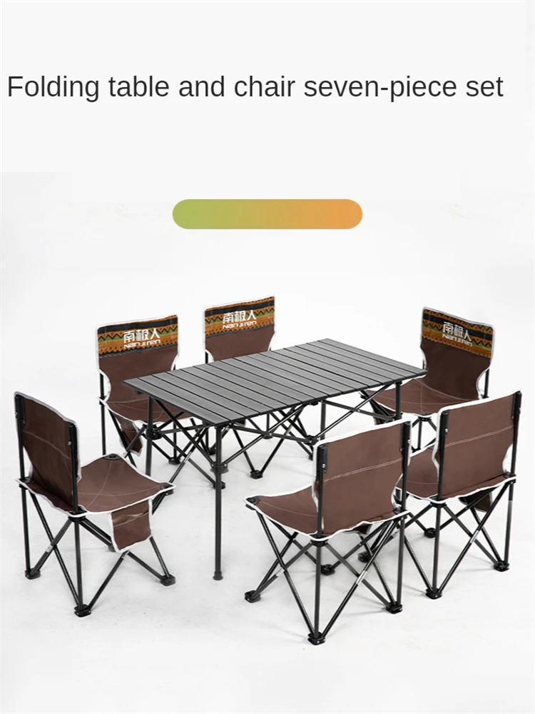 

Folding Picnic Table with Chairs Set Aluminium Alloy Portable Desk Bench for Indoor Outdoor Travel Camping Party BBQ Backyard