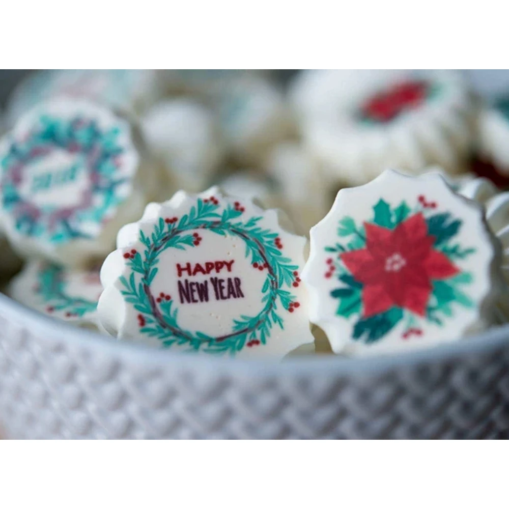 Индивидуальная Смешанная Рождественская сахарная штамп с Сантой переводная