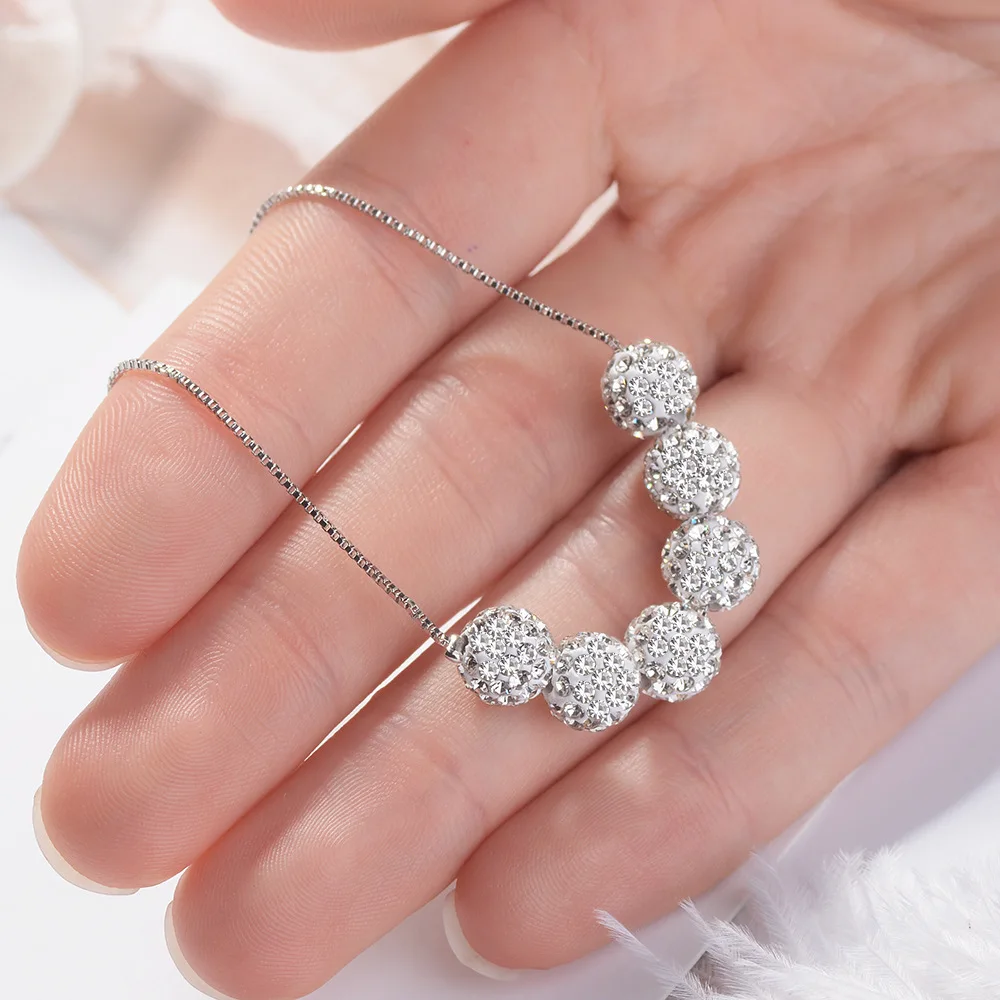 

Full Diamond Shambhala Rhinestone Ball Bracelet Female Korean Style Sweet Romantic Hand Jewelry for Women Girl Friends Gifts