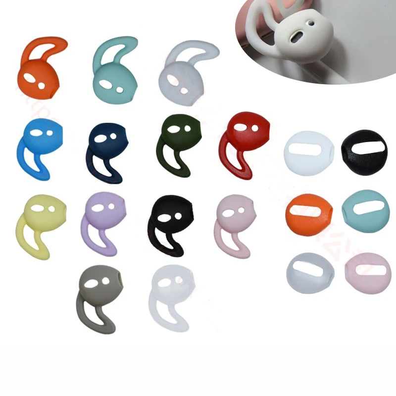 Hot Sale 2pcs Cover for Apple Airpods Eartips Silicone in-ear Headset Earbuds Cover with Hook Earphone Accessaries Dropshipping