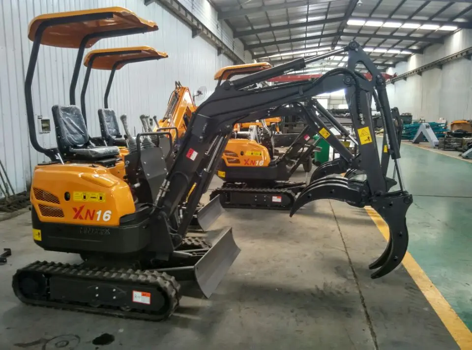 

XINIU mini retroexcavadora XN16, 1.5t mini excavator with rubber track