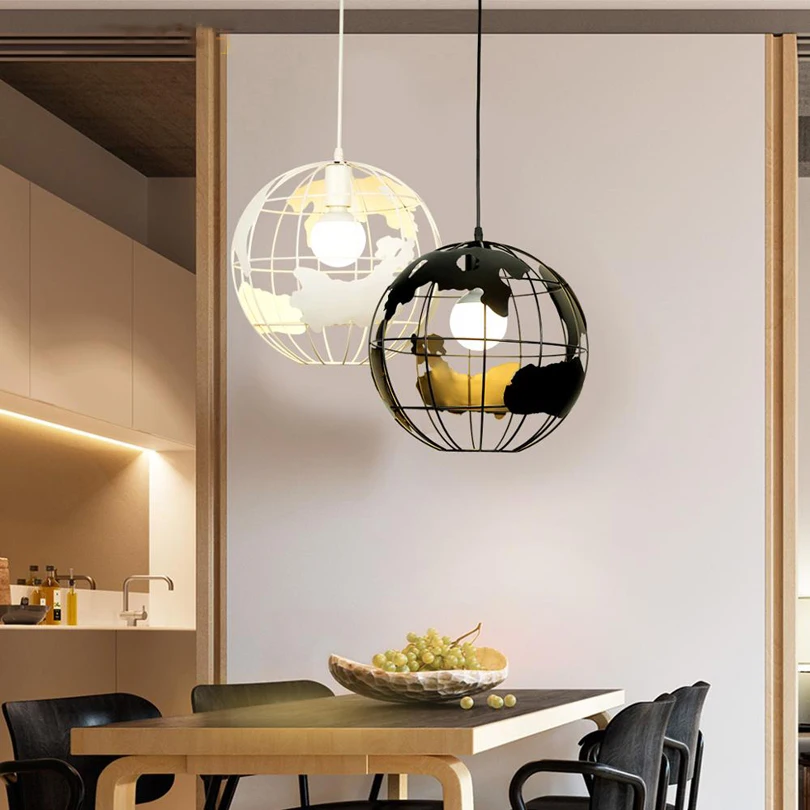 

Earth Shape Globe Pendant Lights Pendant Lamps For Bar Restaurant Living Room Hollow Ball Ceiling Fixtures Pendant Light Globes