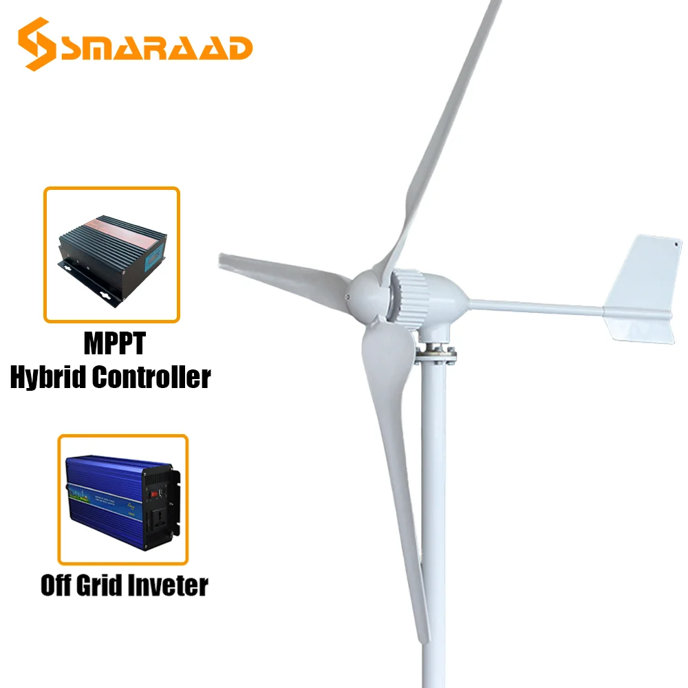 Горизонтальный ветряной генератор с 3 лезвиями 1500 Вт 2000 48 В 96 в ветряная мельница