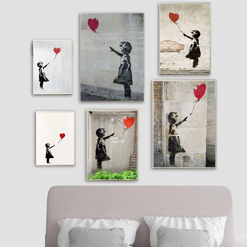 

Banksy Girl With Balloon Wall Art Canvas Posters And Prints Canvas Painting Decorative Picture For Office Living Room Home Decor