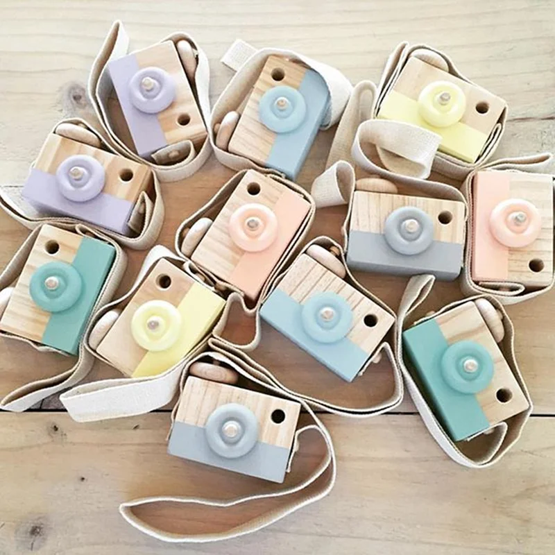 

2020 New Mini Cute Wood Camera Toys Safe Natural Toys For Baby Children Fashion Educational Toys Birthday Christmas Gifts