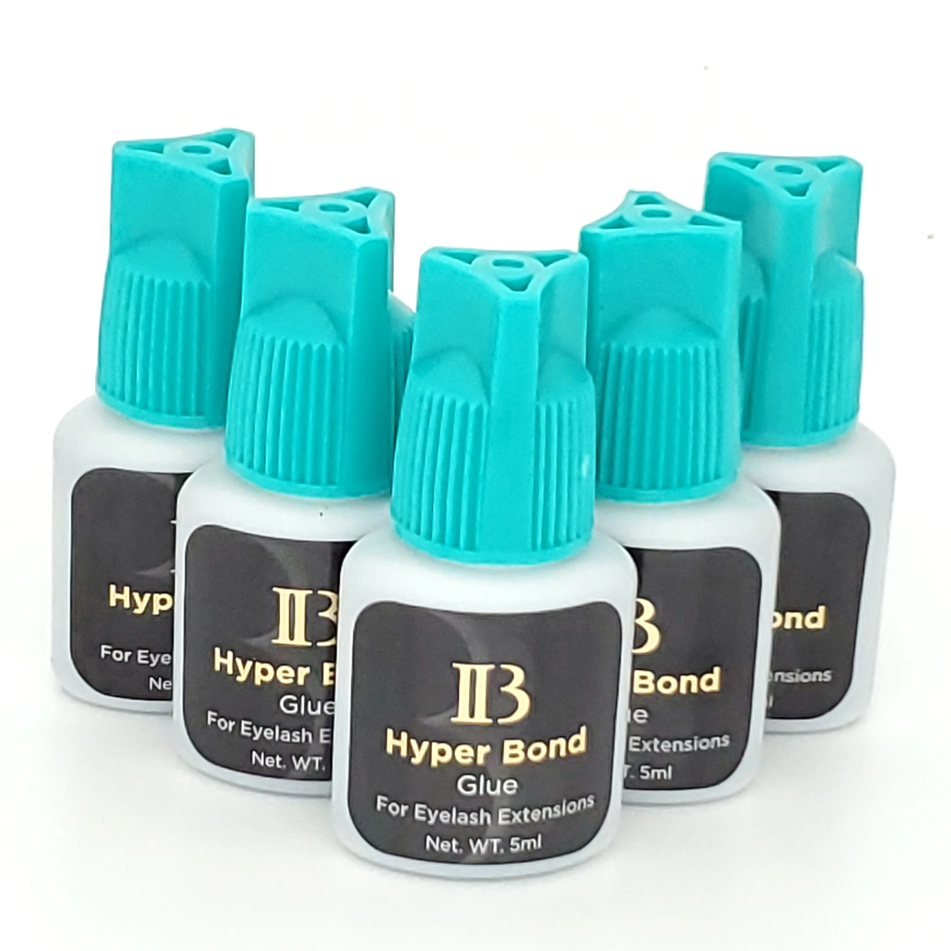 

5Pcs Original Korea IB Ibeauty Hyper Bond Eyelash Extension Glue 0.5s Glue Fast Drying lashes Glue Cyan Cap False Lash Glue 5ml