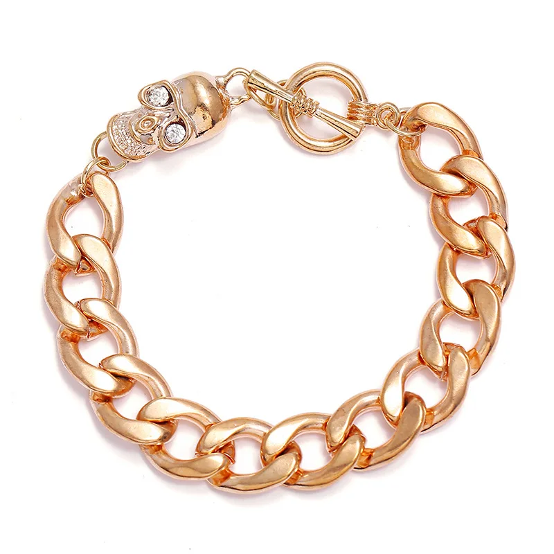 

Bracelets Bangles Exaggerated Trendy Van Punk Skull Thick Hand Chain Link Bracelet Female Charms Bracelet Bracelets For Women