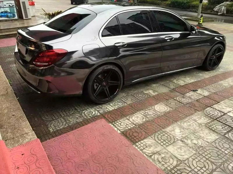 Кожаная Черная Виниловая пленка из углеродного волокна с высвобождением воздуха