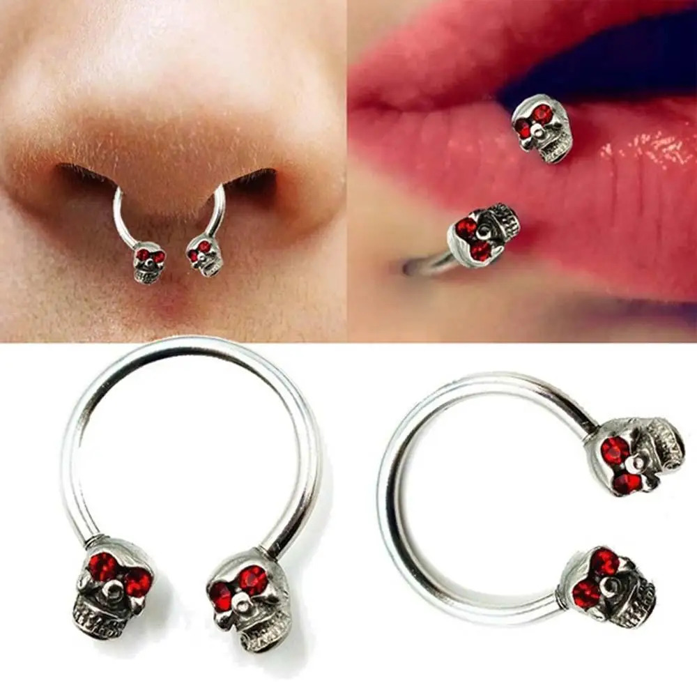 1PC Unisex Punk Skull Tongue Rings Piercing Earring Stud Lip Ring Stainless Steel Fashion Body Jewelry | Украшения и аксессуары
