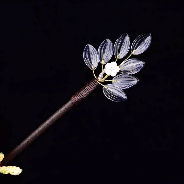 Индивидуальные белые фиолетовые цветные глазурованные лепестки волос ювелирные