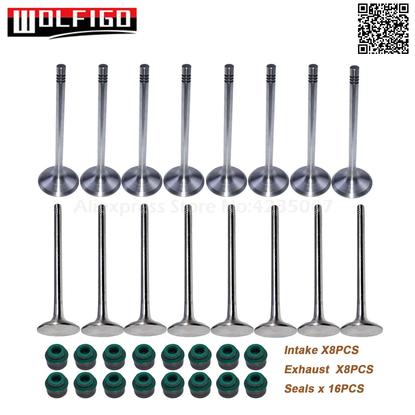 WOLFIGO Впускной Выпускной клапан и шток сальник для VW Golf G-TI тигуан Жук AUDI 06D109601M, 06D 109 601 M, 06D109611H, 036109675A