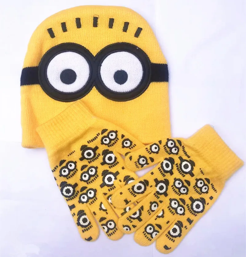 

Осень-зима 2021 пуловер и шапка желтая вязаная шапка с мультяшным рисунком шапка для детей 2-10 лет детская шапка перчатки шапки из двух частей