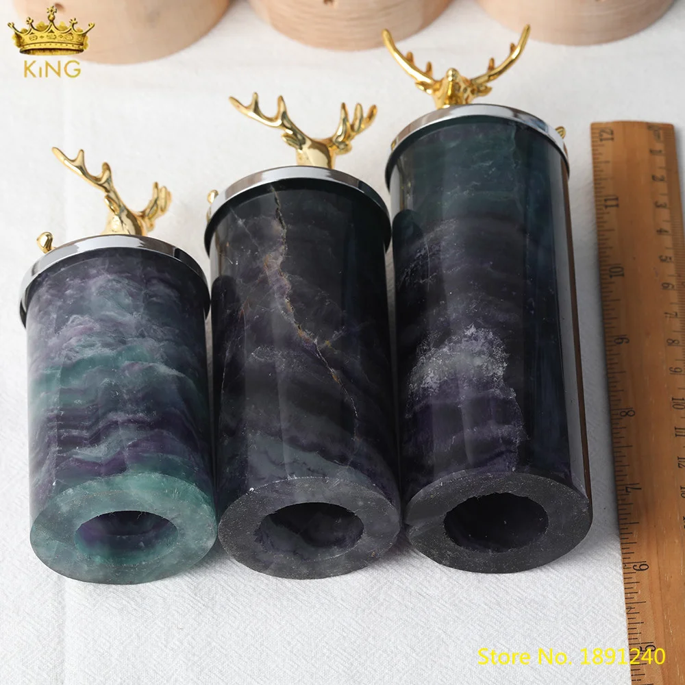 

Paved Gold Deer Natural Polished Rainbow Fluorite Stone LED Lamp Decoration Mineral Jewelry Animal Figurine Light Lamp Jewelry