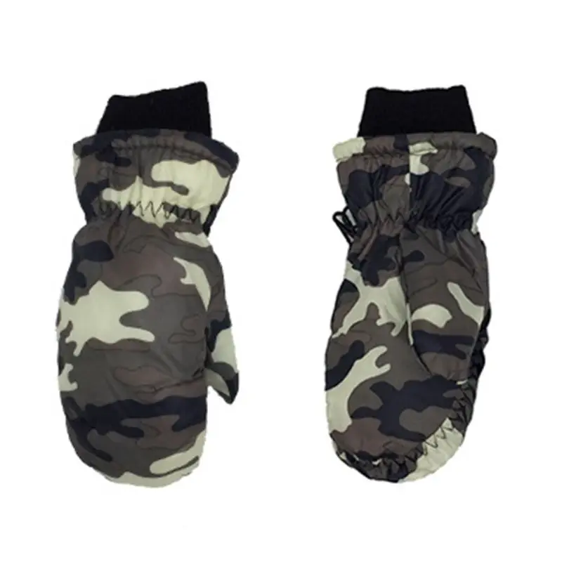 Детские зимние камуфляжные перчатки с принтом водонепроницаемые ветрозащитные