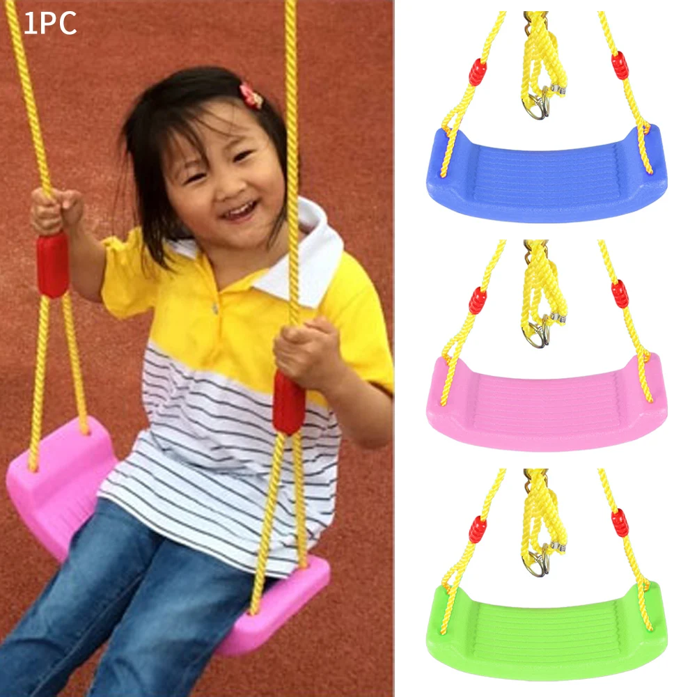 

Garden Hanging Toy Plastic Seat With Rope Funny Curved U-shaped Height Adjustable Non-Slip Outdoor Child Swing Indoor Home