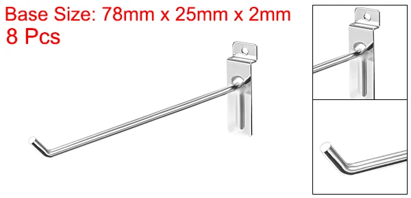 25cm 8Pcs Uxcell 8-15 шт. 10 каблуке 15 см, 20 см, 25 см, 30 см, экономпанель крюк для комната гараж витрина магазина розничной торговли Запчасти - Цвет: 25cm 8Pcs