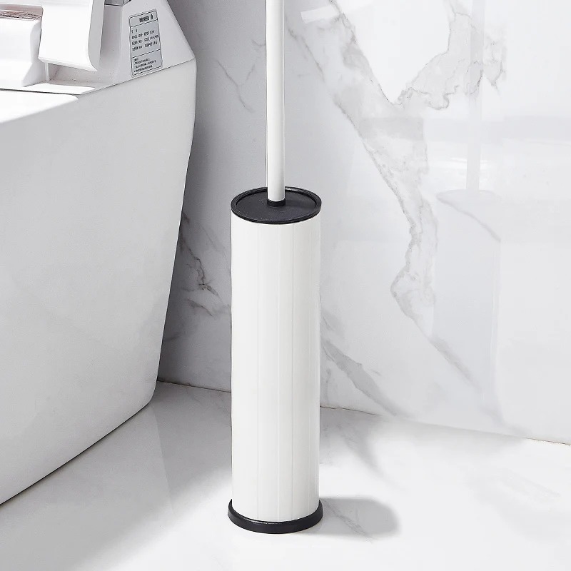 

Punch-free Toilet Brush Holder Set Household Cleaning Brush Holder Wall-mounted Bathroom Accessories Set White Toilet Bowl Brush