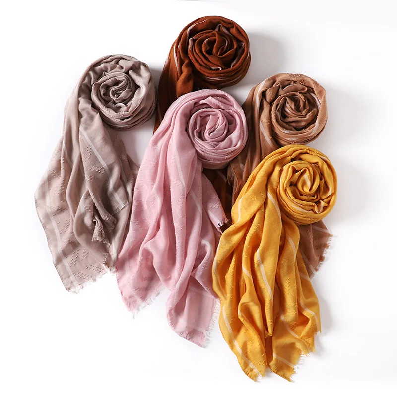 

70*175cm Women Muslim Crinkle Hijab Scarf Soft Cotton Headscarf Islamic Head Wraps Hijab Femme Musulman 2021New Wholesale Price